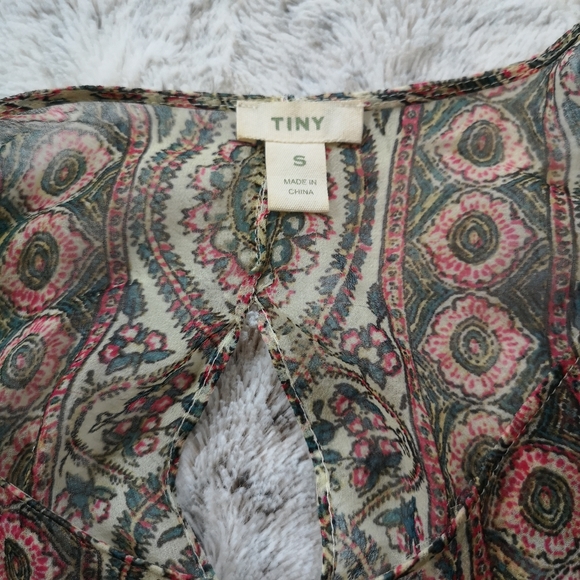 Anthropologie TINY Silk Caped Mosaic Layered Scarf Top Blouse ~ Small - Picture 13 of 17